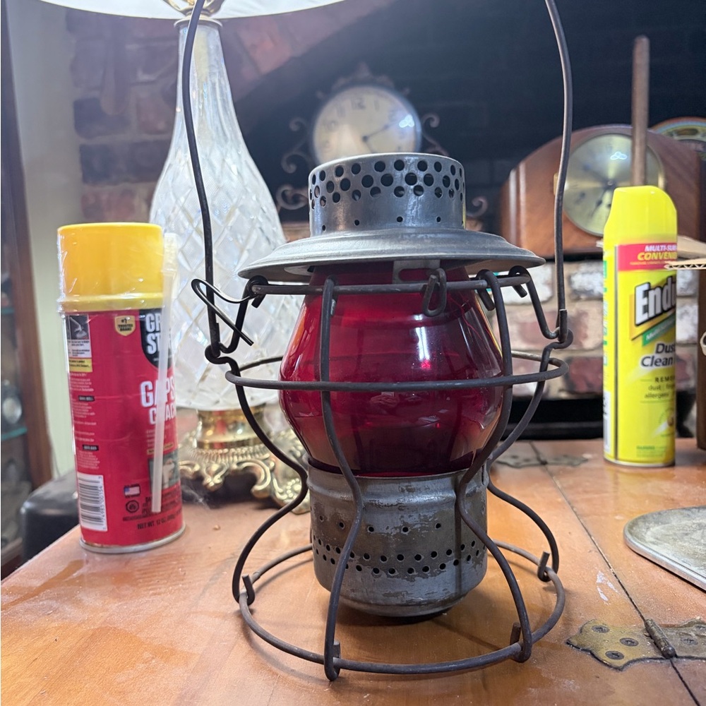 Vintage Handmade Railroad Lantern-St. Louis USA - Red Glove - All Original.